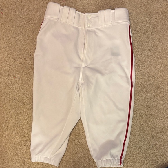 Mens White Baseball Pants knickers with red Stripe. Size small. Never worn. - Picture 1 of 3